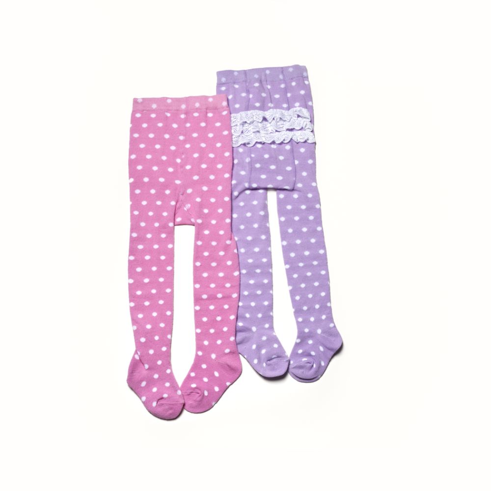 WonderKids WK 2PR PK DOTTED TIGPURP PNK 6-18MOS
