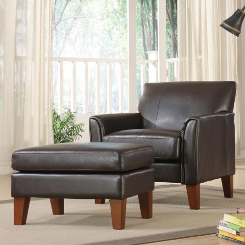 Oxford Creek Chair and Ottoman Set in Vinyl