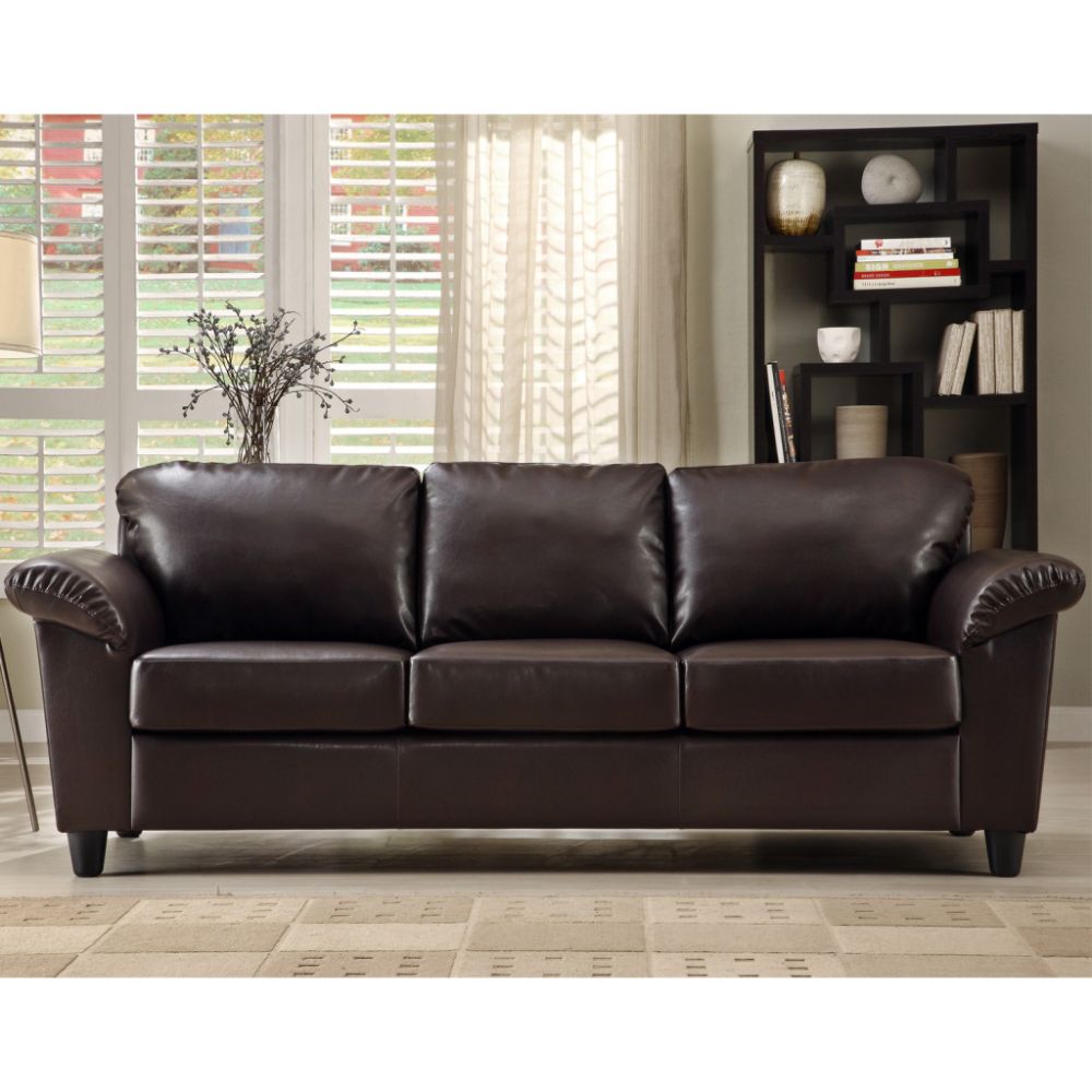 Oxford Creek Sofa in Dark Brown Faux Leather at Sears.com