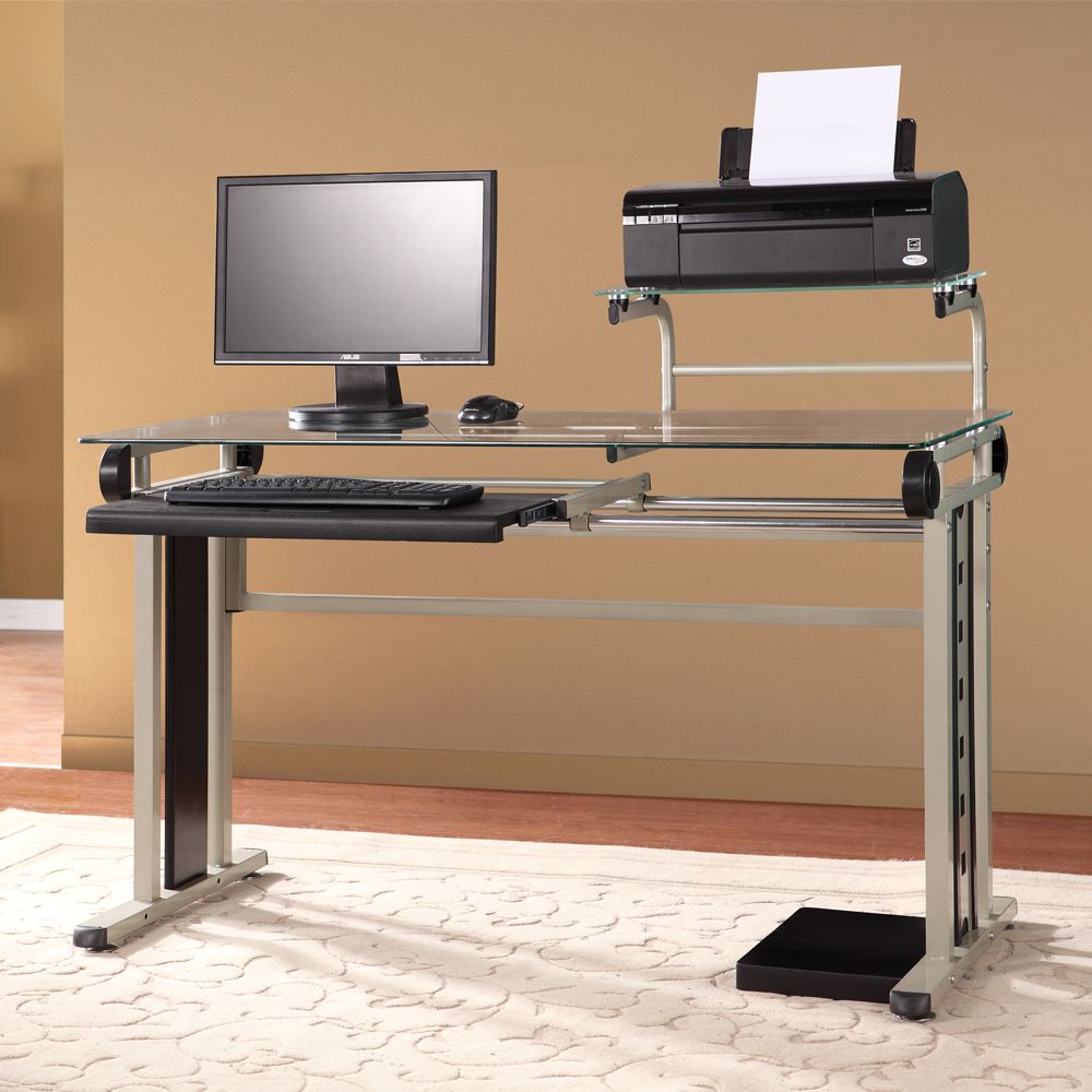 Oxford Creek Computer desk in Tempered Glass