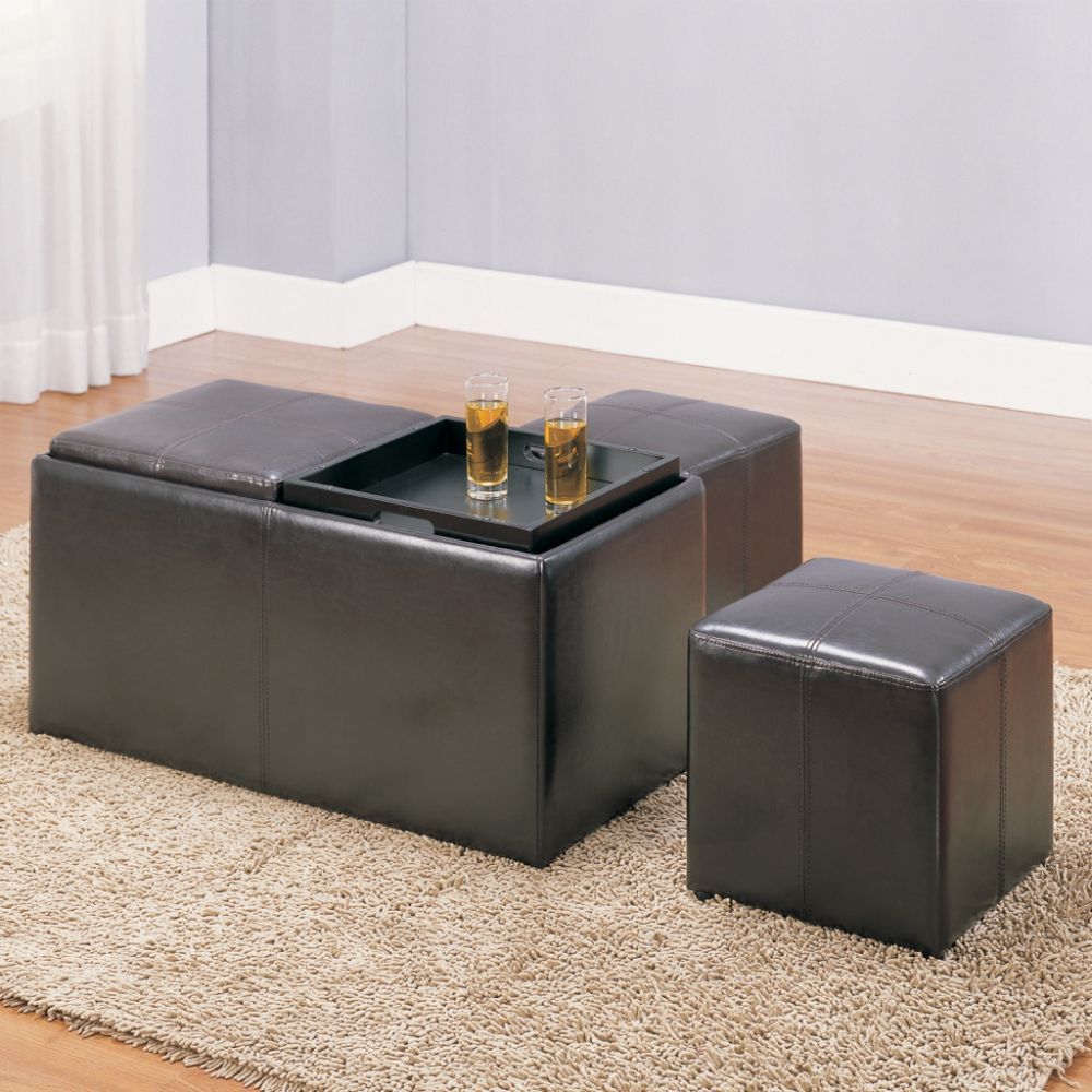 Oxford Creek Storage Bench with 2 Ottomans in Dark Brownn at Sears.com