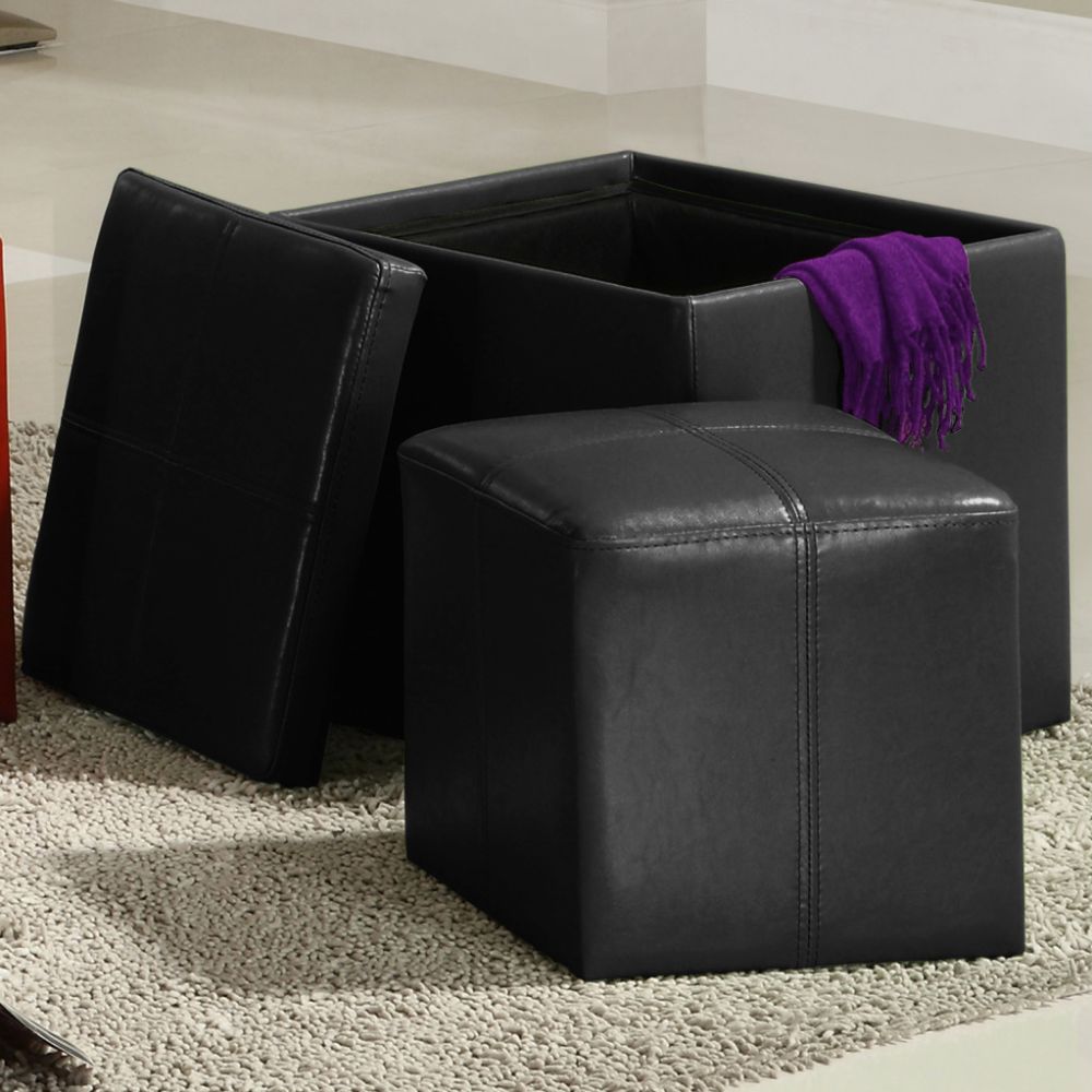 Oxford Creek Storage Cube Ottoman in Black at Sears.com