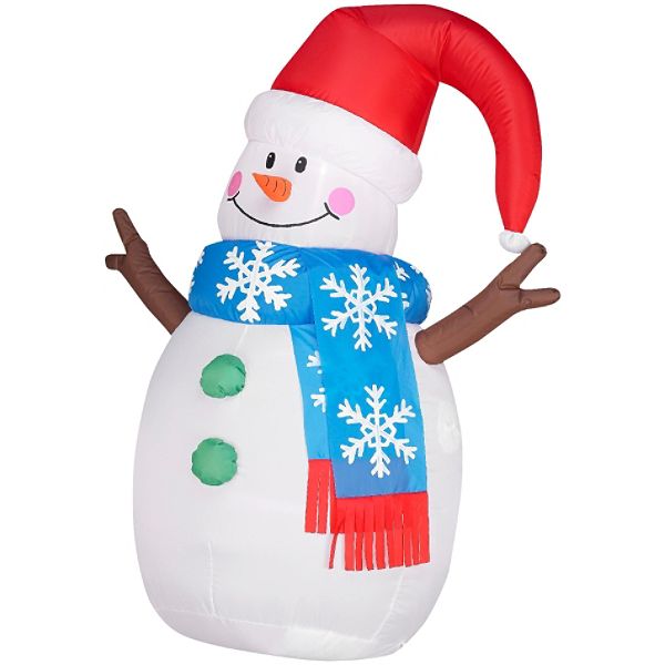 Airblown Snowman With Snowflake Scarf
