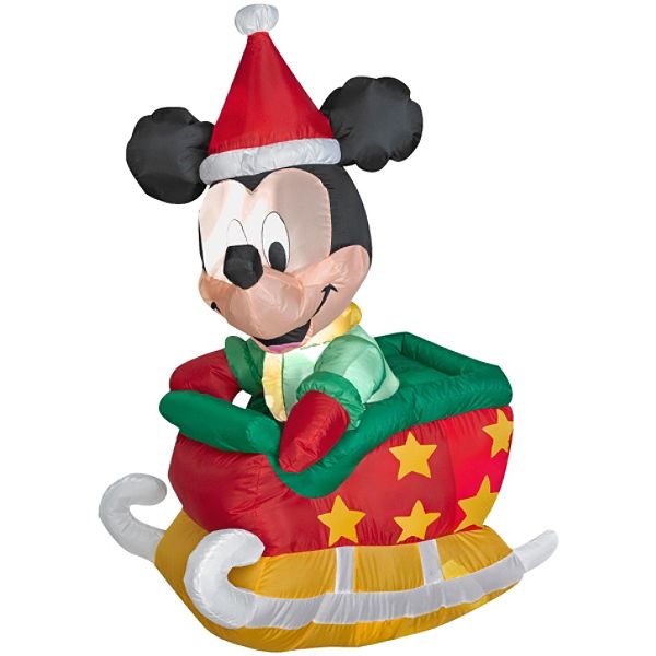 Disney Airblown Mickey In Sleigh