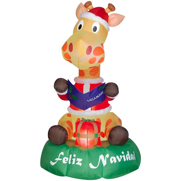 Airblown 6ft Feliz Navidad Giraffe