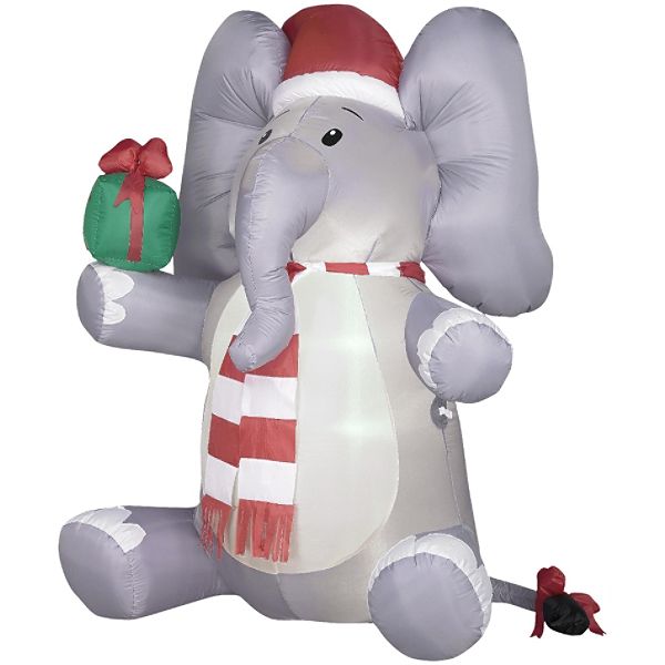 Airblown 6ft Elephant With Present