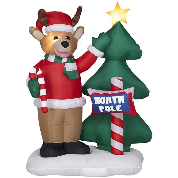 Airblown Reindeer At North Pole