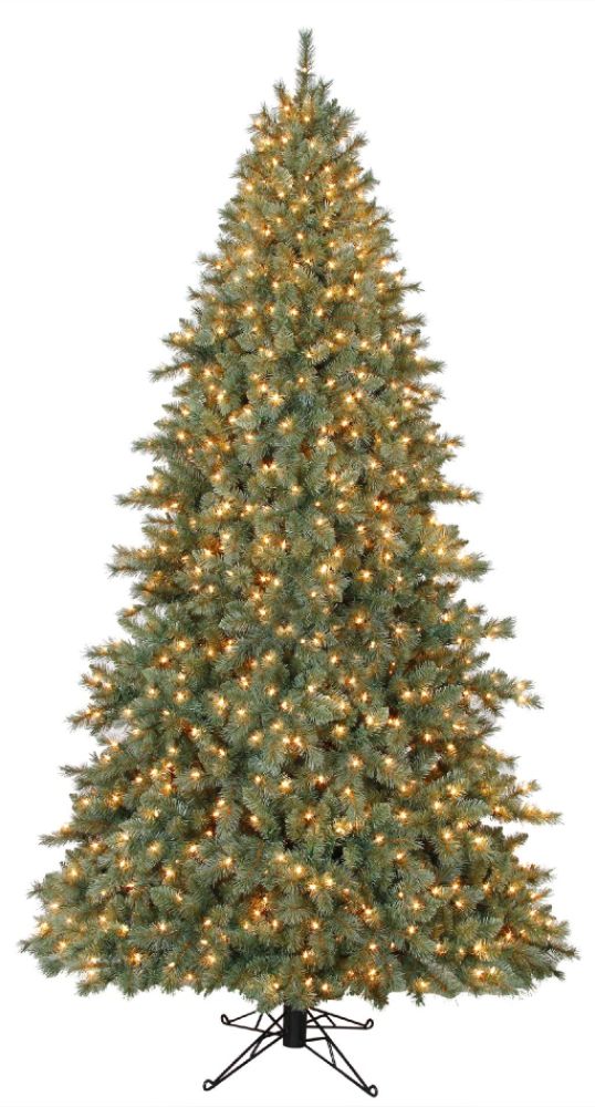 Country Living 9ft Lakeshore Blue/ Green Slim Christmas Tree with Clear Lights at Kmart.com