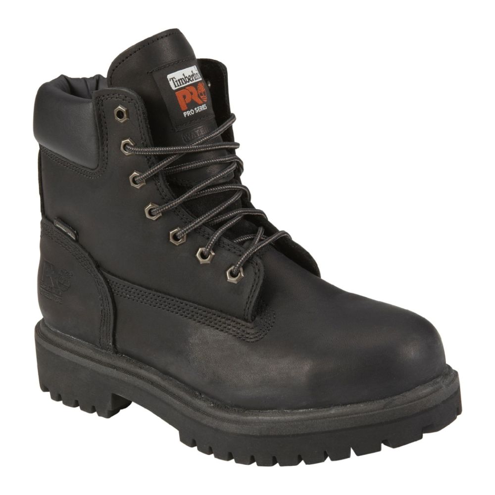 Timberland PRO Men's Work Boot 6" Direct Attach Waterproof Insulated Steel Safety Toe - Black