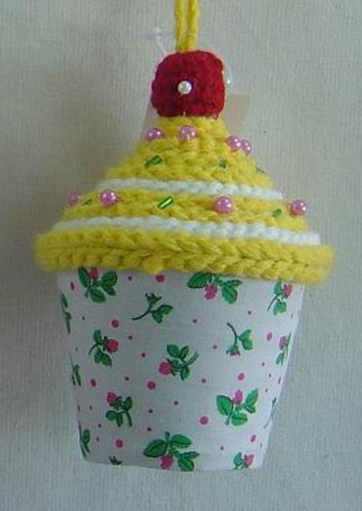 Country Living Homespun Holiday Fabric Tart Ornament - Polka Dot Cup - price decreased by 51%
