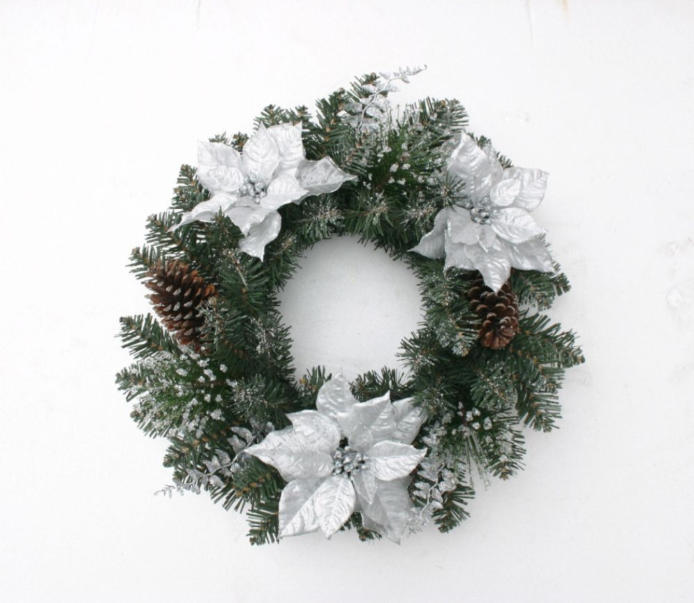 Ty Pennington Winter's Night 22in Poinsettia Wreath at Kmart.com