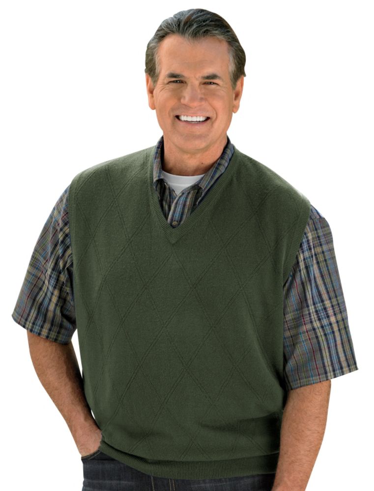Harbor Bay Soft-Touch Diamond Sweater Vest