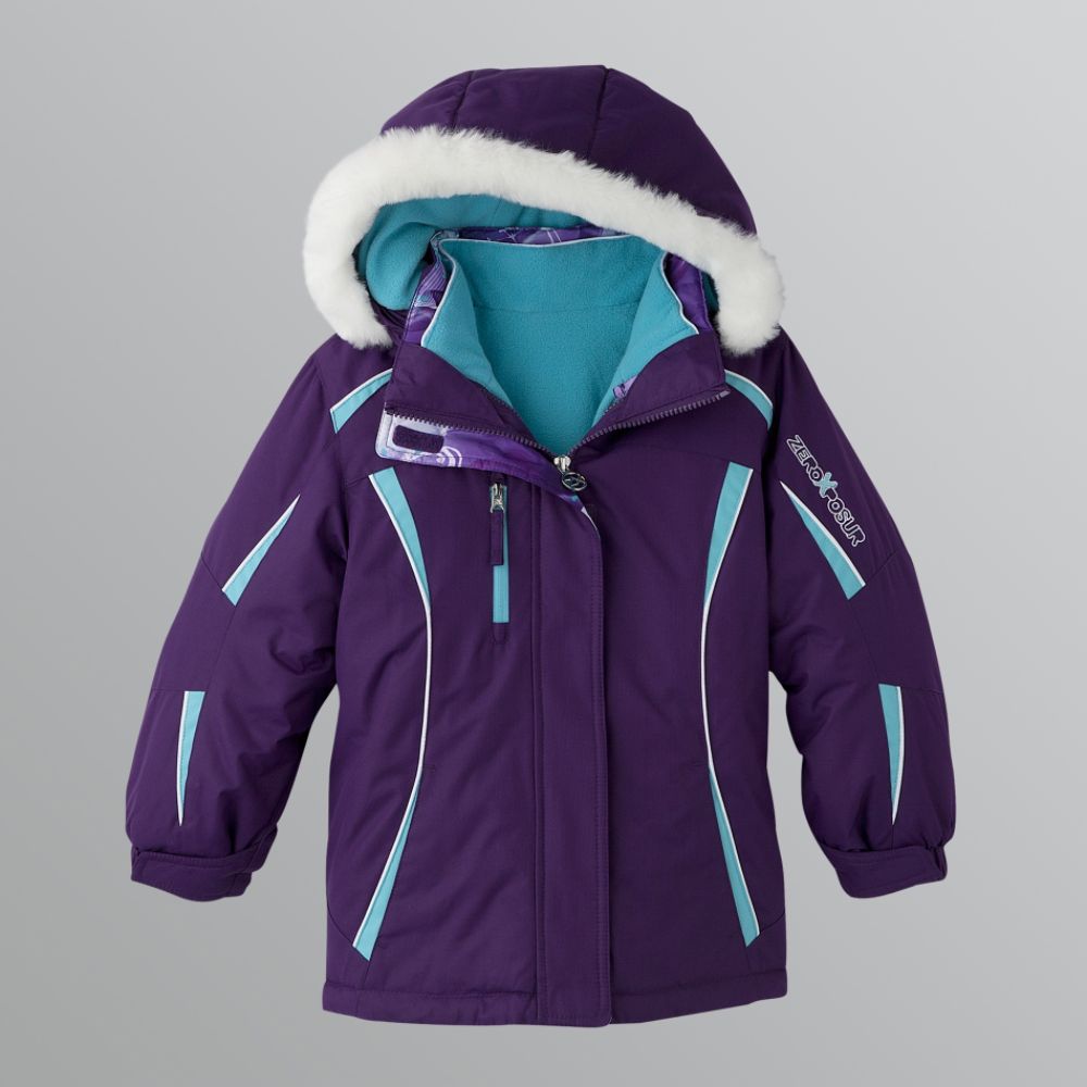 Zero Xposur Girl's 4-6x Mid Weight 4 In 1 System Jacket