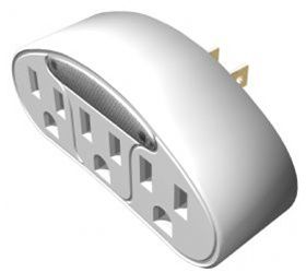 &nbsp; 3 OUTLET WALL TAP W/NIGHT LIGHT