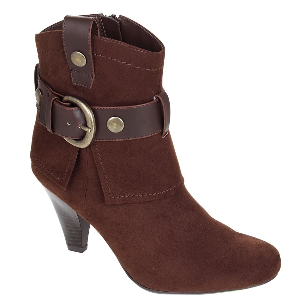 Attention Women's Rodeo Fold Over Buckle Heel Boot - Chocolate at Kmart.com