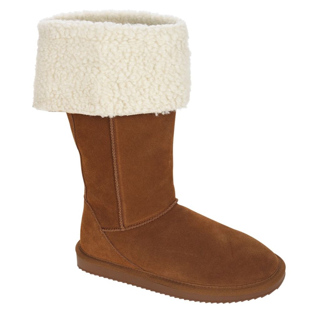 Route 66 Women's Frankee Shearling Suede Boot - Chestnut at Kmart.com
