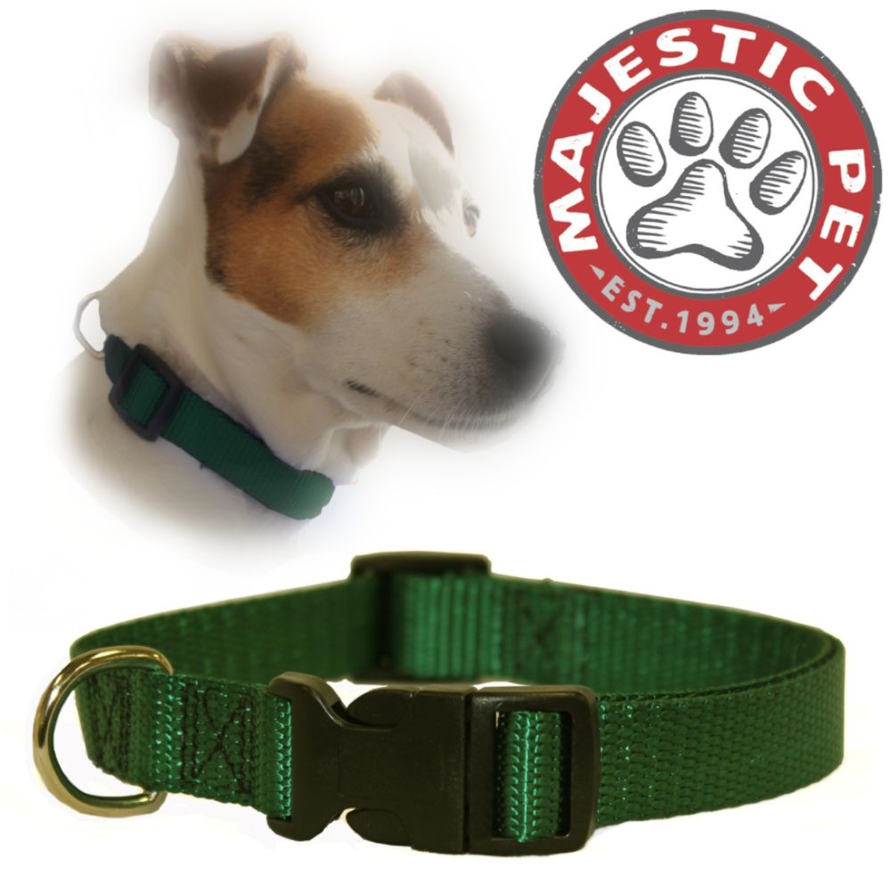 Majestic Pet 14in - 20in Adjustable Collar Green, 40 - 120 lbs dog