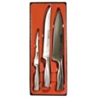 3PCS FPRGE KNIFE SET W/SILVER HANDLE