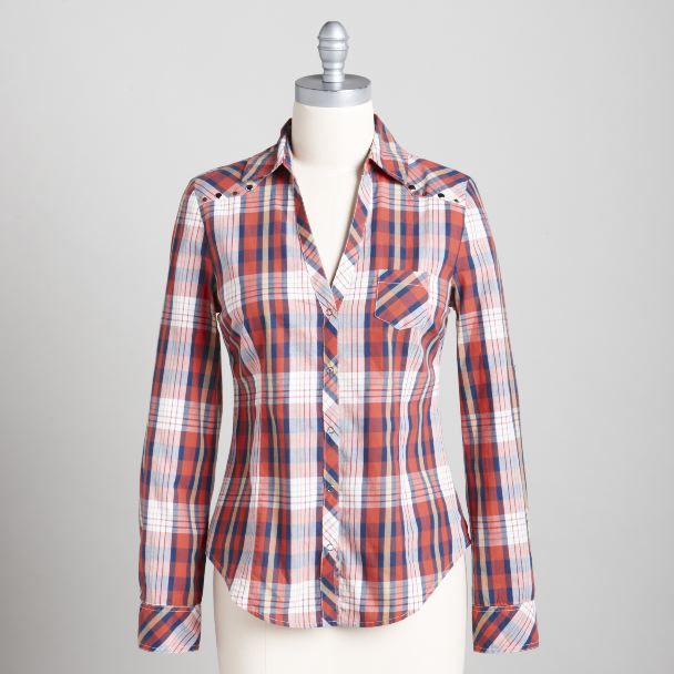 Bongo Juniors Studded Plaid-Print Shirt price decreased by 82%