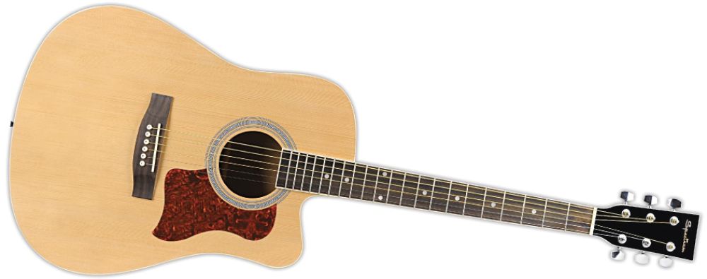 Spectrum AIL 129 Full Size Black & Spruce Cutaway Acoustic Guitar Children's Toys