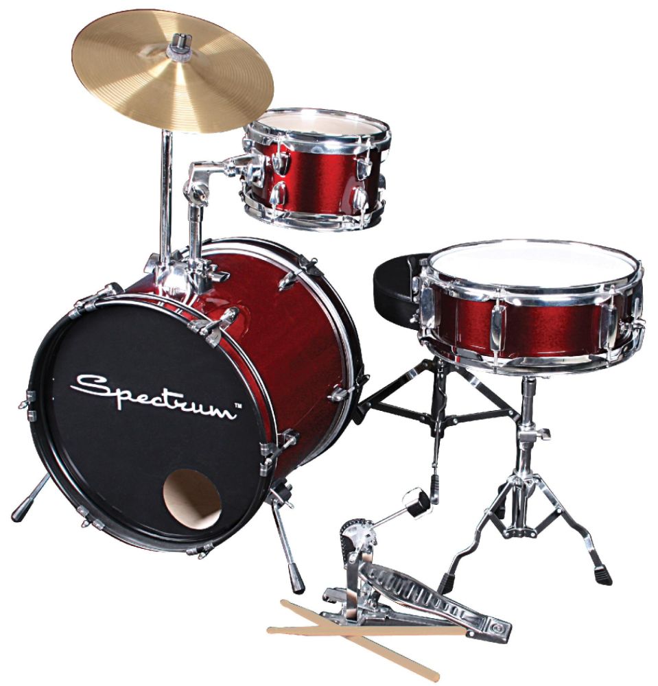 Spectrum AIL 651R Rockstar Red Three Piece Junior Drum Kit at Sears.com