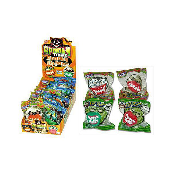 Flix Candy Halloween Spooky Lip Pops Case, 12 Pk.