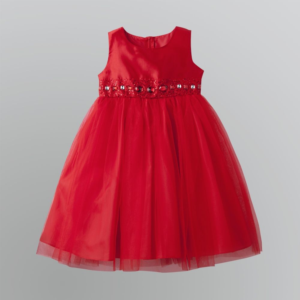 Muneca Red Tulle and Rhinestone Party Dress