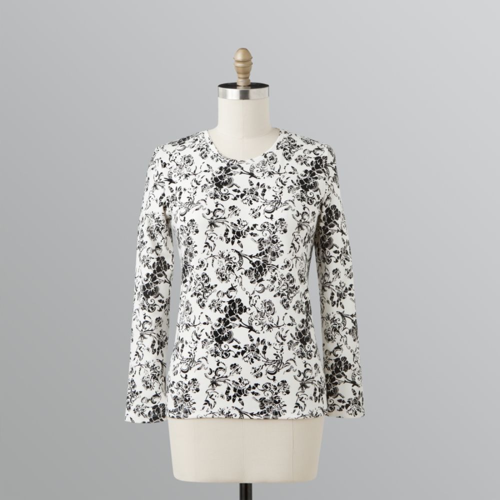 Laura Scott L/S CREW S-EG/BLK PRT price decreased by 50%