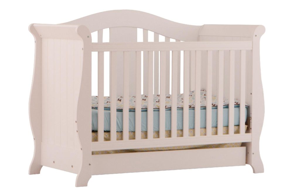 Stork Craft Vittoria 3 in 1 Fixed Side Convertible Crib - White