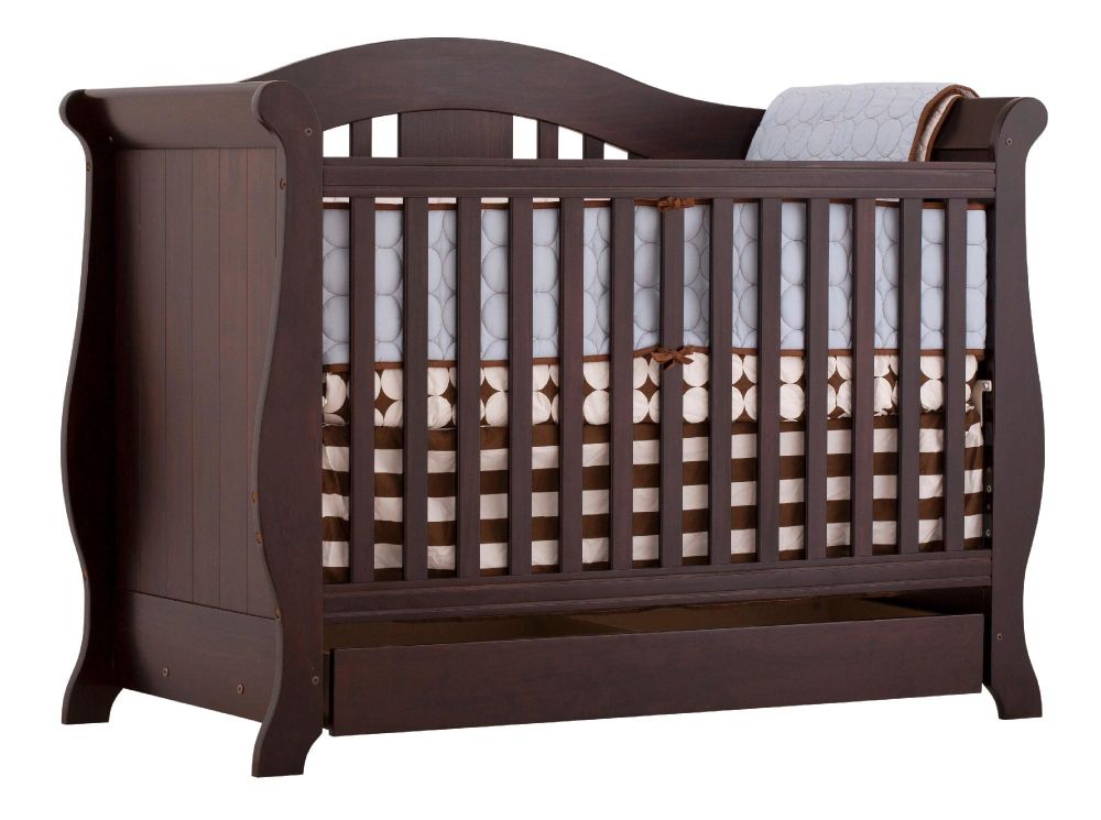 Stork Craft Vittoria 3 in 1 Fixed Side Convertible Crib - Espresso