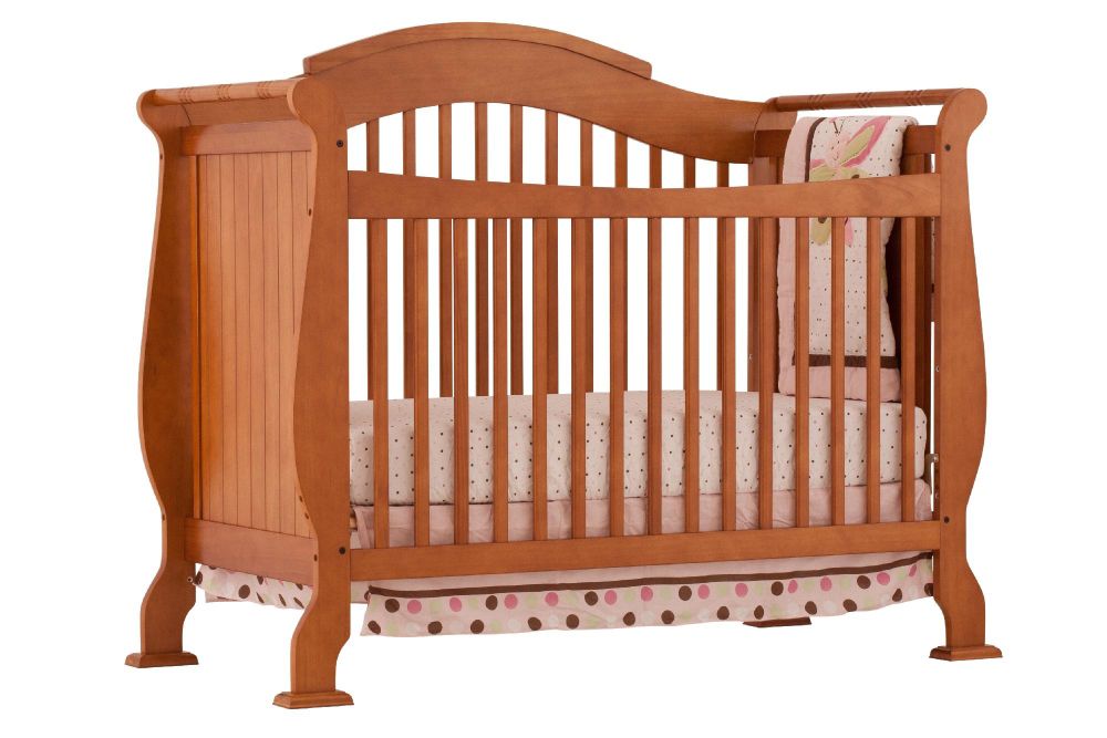 Stork Craft Valentia Fixed Side Convertible Crib - Oak