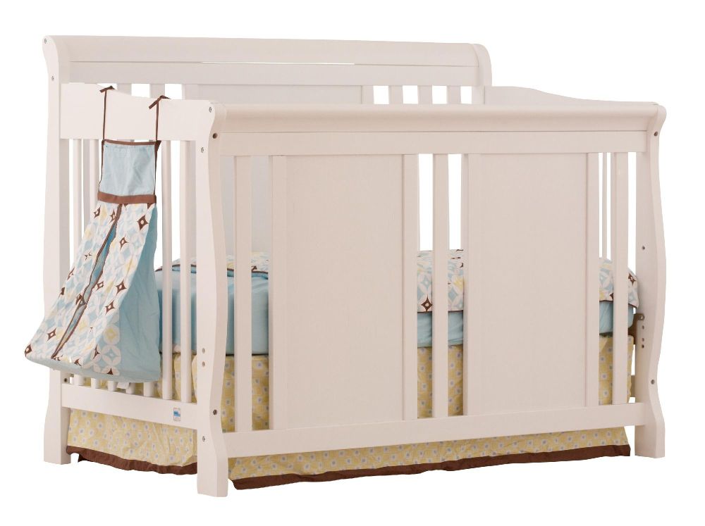 Stork Craft Verona 4 in 1 Fixed Side Convertible Crib - White