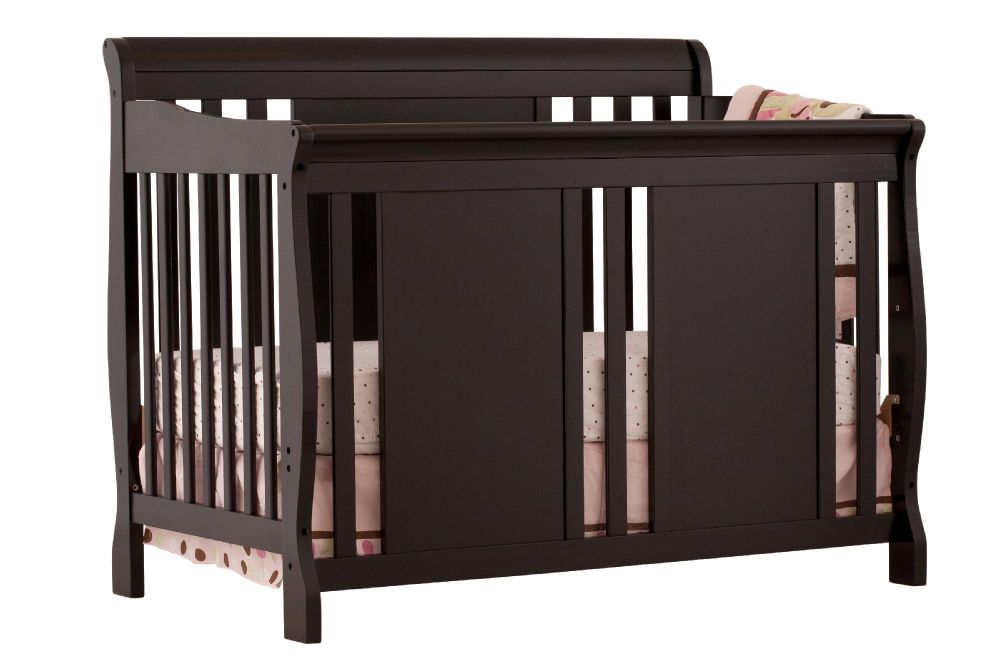 Stork Craft Verona 4 in 1 Fixed Side Convertible Crib - Black