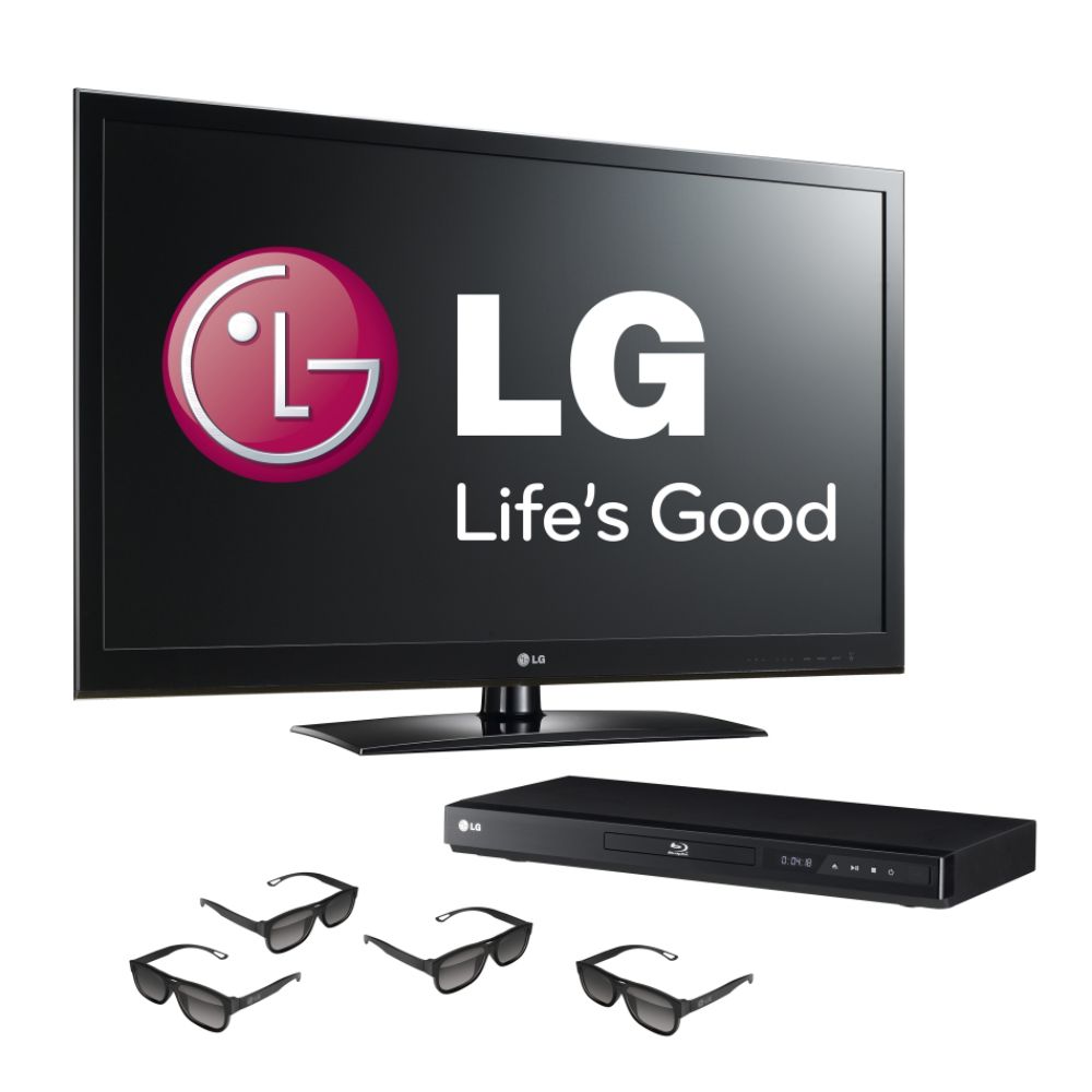 LG 55 Class 3D 1080p LED LCD TV and 3D BluRay Entertainment Bundle