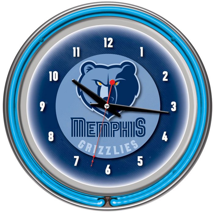 NBA Memphis Grizzlies Double Ring Neon Clock