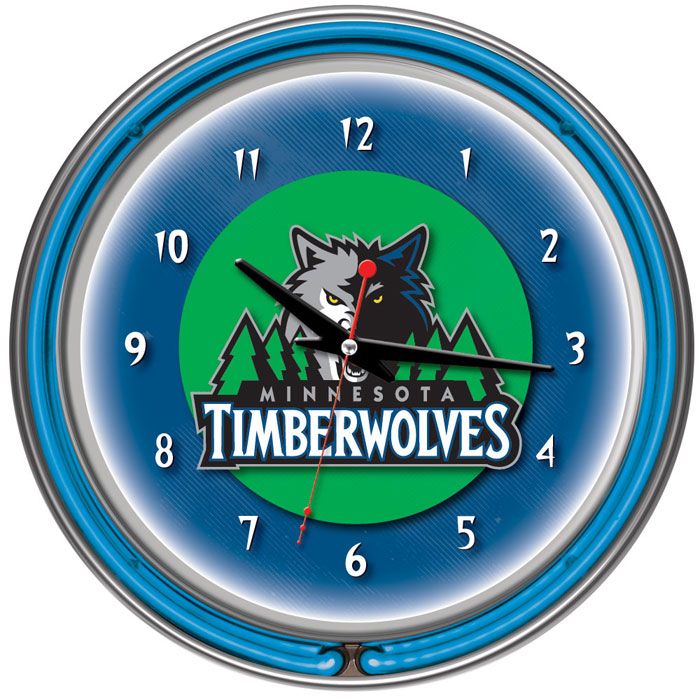 NBA Minnesota Timberwolves Double Ring Neon Clock