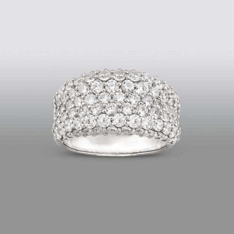 Pretty in Pave Sterling Silver Created White Sapphire Large Band Ring at Sears.com