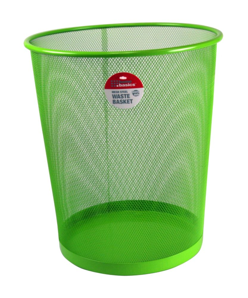 HOME BASICS WASTE BASKET - LIME