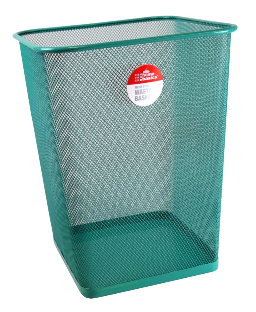 HOME BASICS WASTE BASKET - TEAL