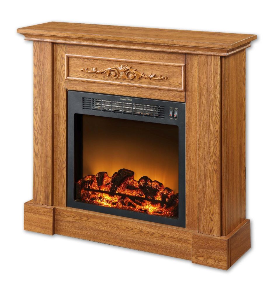 Warm Oak Electric Fireplace $87