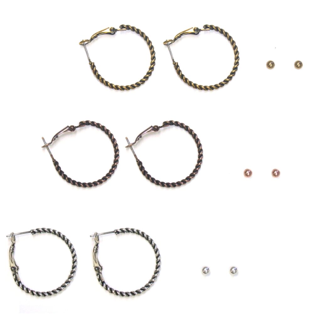 Attention Multi ear with 6 hoops and metal studs at Kmart.com