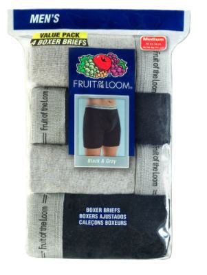 Fruit of the Loom Men's Boxer Brief - Assorted Color 4 pack