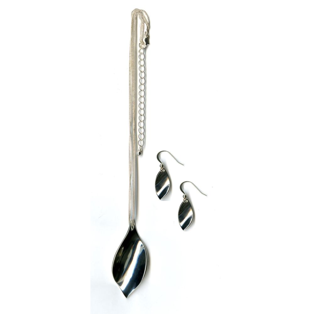 Jaclyn Smith LEAF DROP PEND SILVER