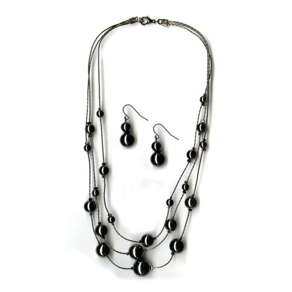 Jaclyn Smith BEAD ILLUSION HEMATITE NECKLACE/EARRING SET at Sears.com