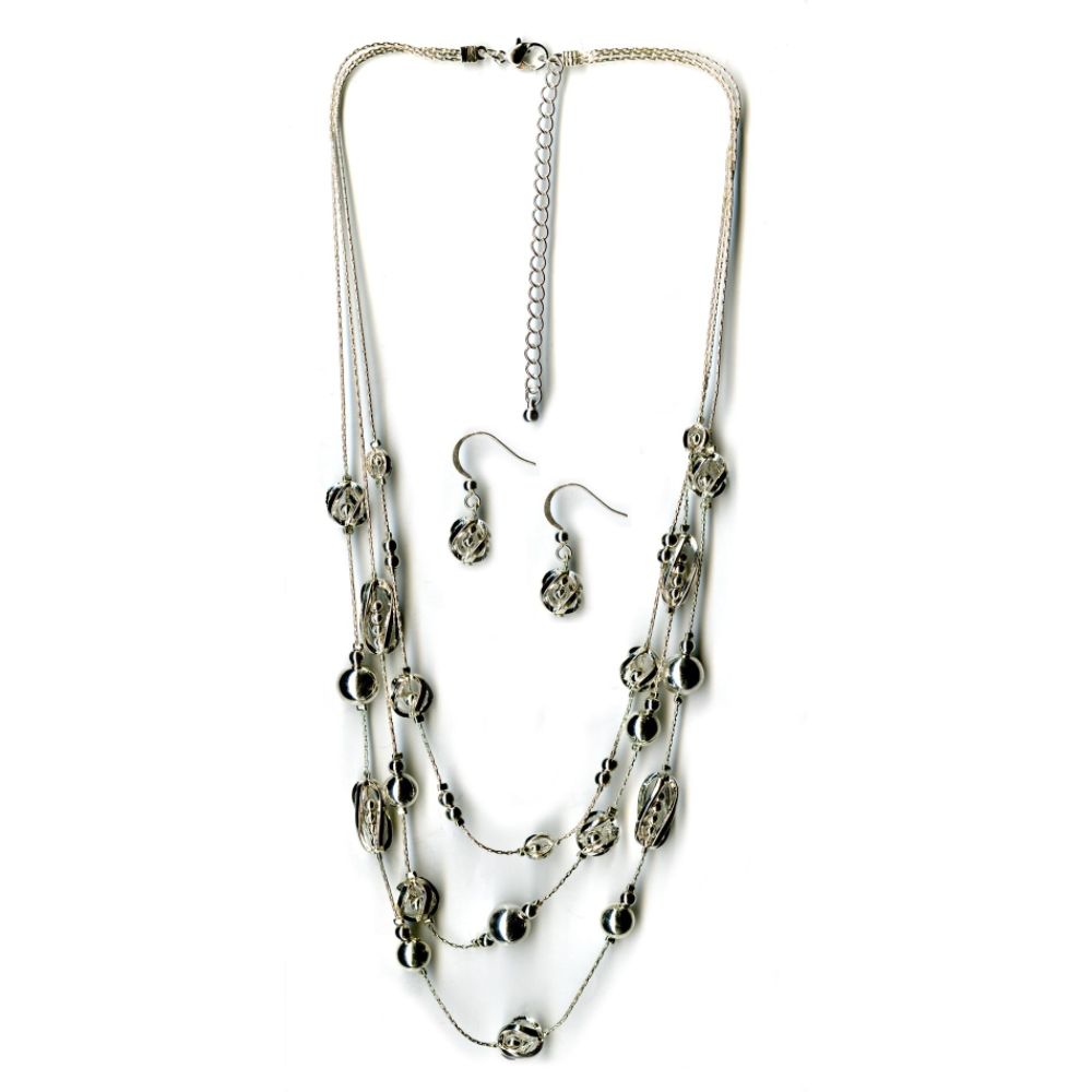 Jaclyn Smith ILLUSION SILVER NECKLACE/EARRING SET at Kmart.com