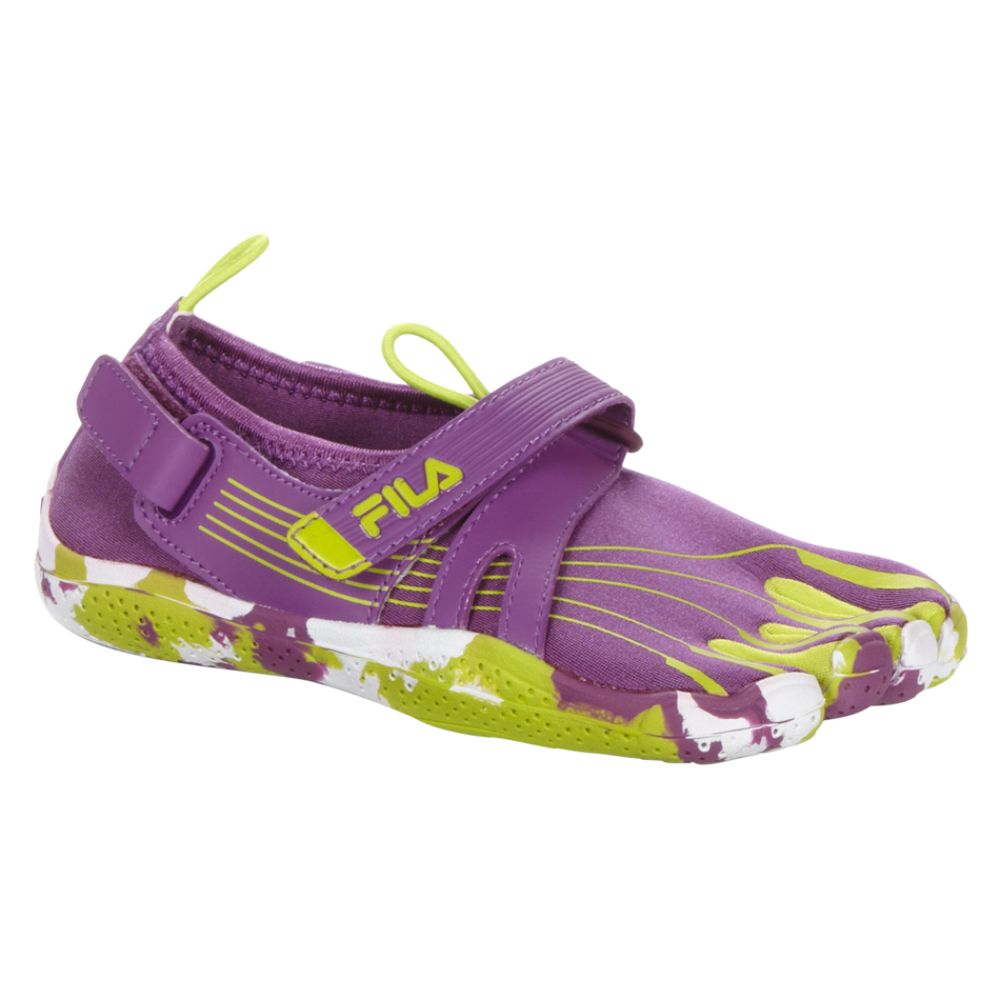 purple fila slides