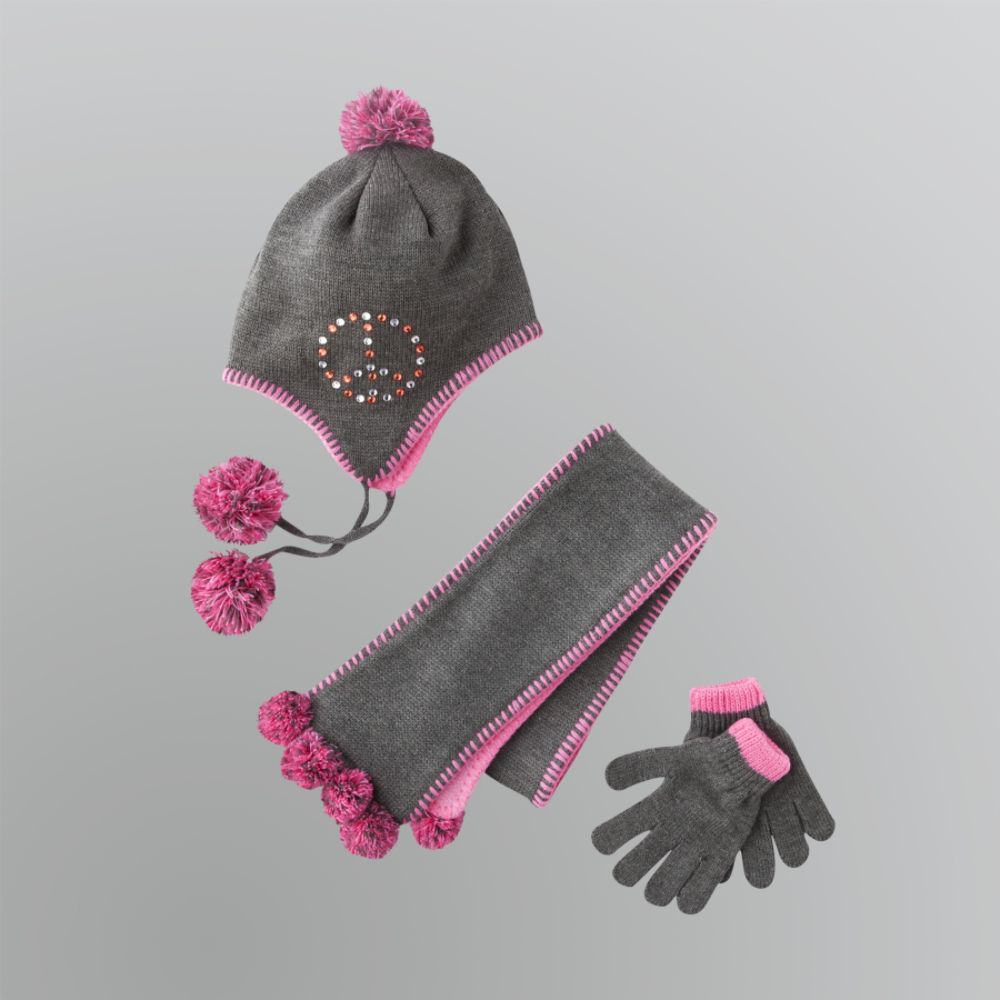 Toby N.Y.C. Girl's Hat, Scarf and Glove Set 