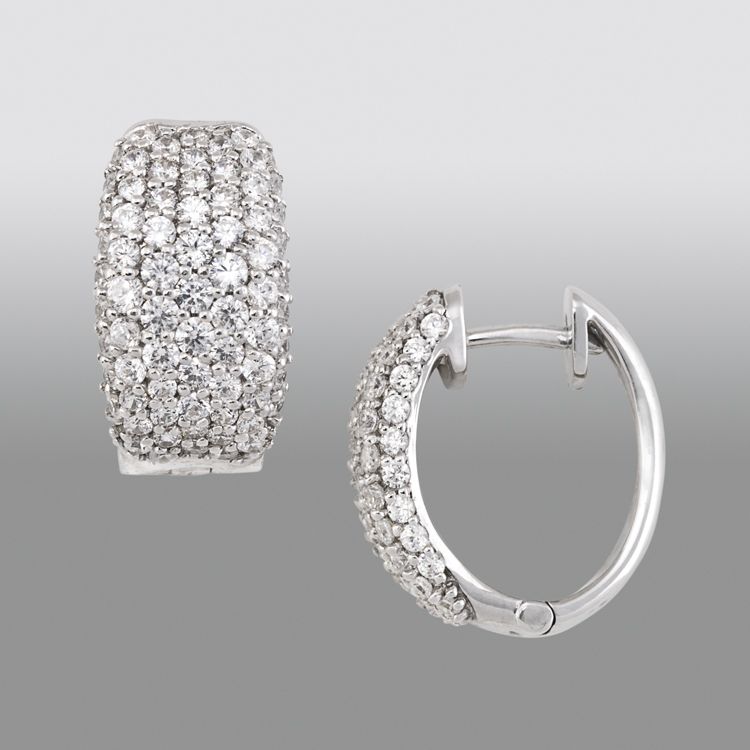 Pretty in Pave Sterling Silver Created White Sapphire Large Band Earring at Kmart.com