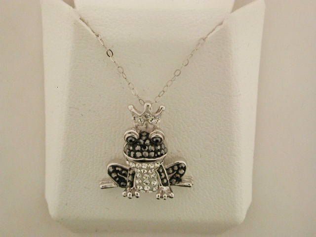 Sterling Silver Black & White Frog Pendant at Sears.com