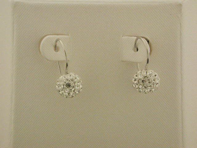 Sterling Silver clear spinner 7.5mm  drop earrings at Sears.com
